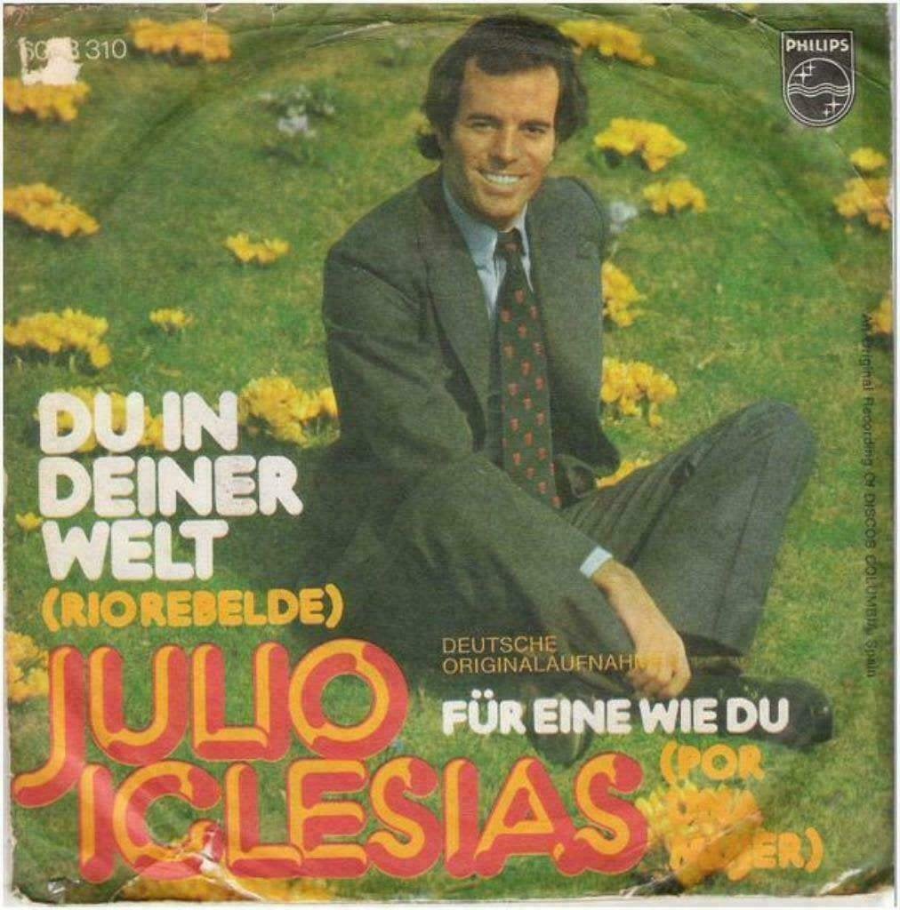 JULIO IGLESIAS: "Du in deiner Welt" (in het Duits!), 7 inch, Zo goed als nieuw, Pop, Fotohoes