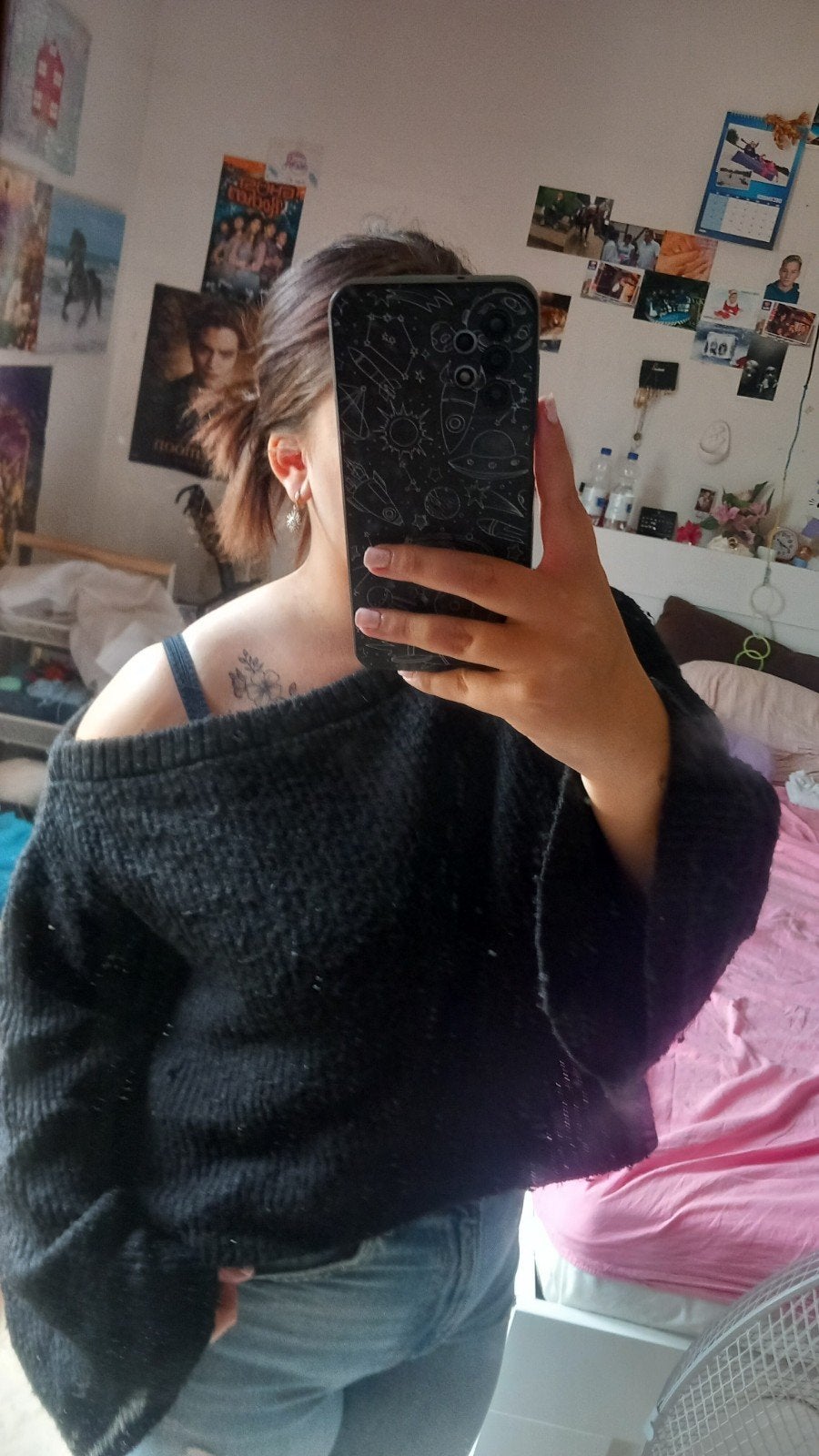 half schouder trui topje , zwart , maat S, H&M, Kleding | Dames, Topjes, H&M, Zwart, Ophalen of Verzenden, Zo goed als nieuw