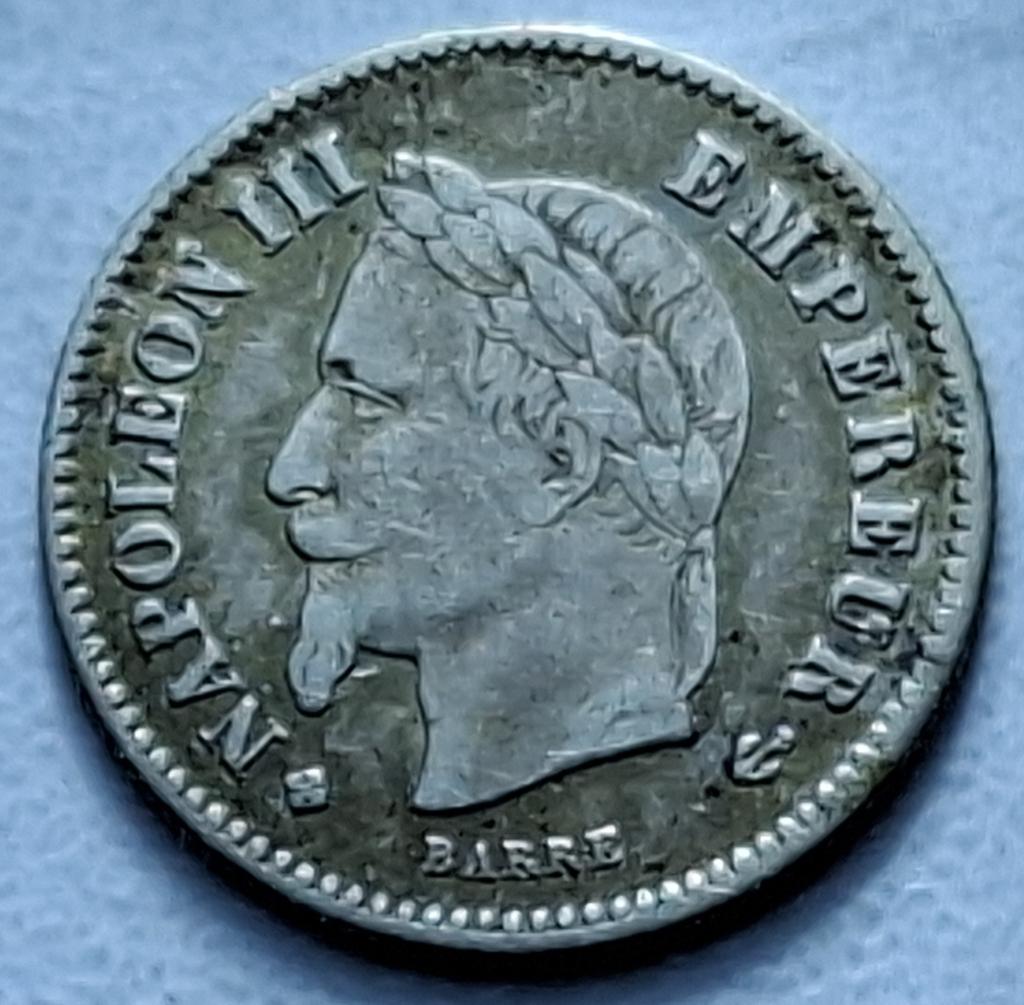 20 Centimes Argent, 1867.BB (Strasbourg), Enlèvement ou Envoi, France, Monnaie en vrac, Argent