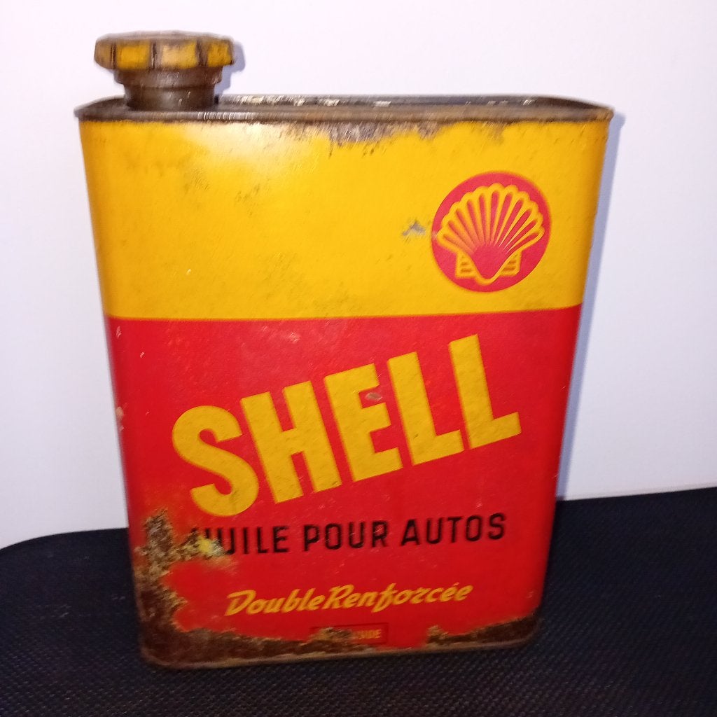 Zeldzaam olieblik SHELL Double, Ophalen of Verzenden, Gebruikt