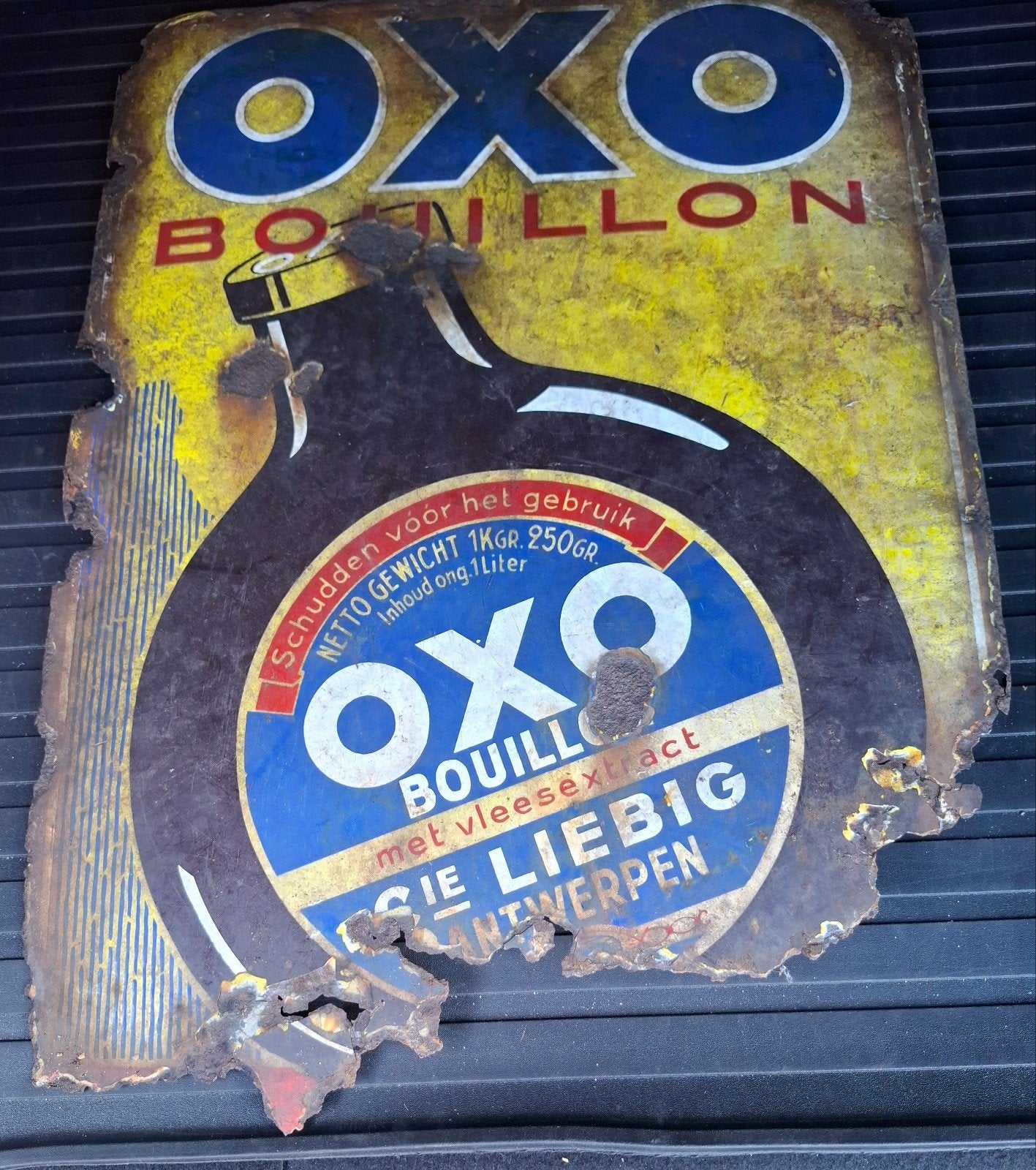 reclamebord van oxo., Verzamelen, Ophalen, Gebruikt, Reclamebord