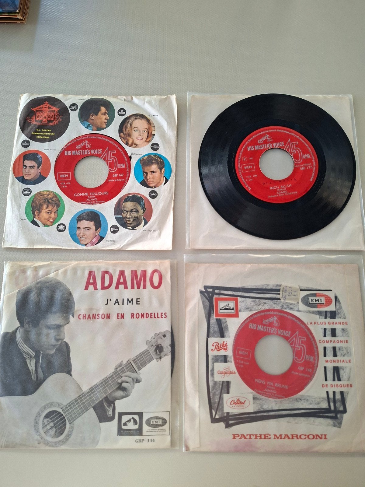 Vinyl - Lot van 4 singles Adamo Salvatore (1963- 67) VG +, Cd's en Dvd's, Ophalen of Verzenden, Gebruikt, 7 inch, Overige genres