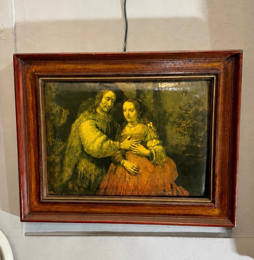 Tableau ancien style Rembrandt, Enlèvement ou Envoi