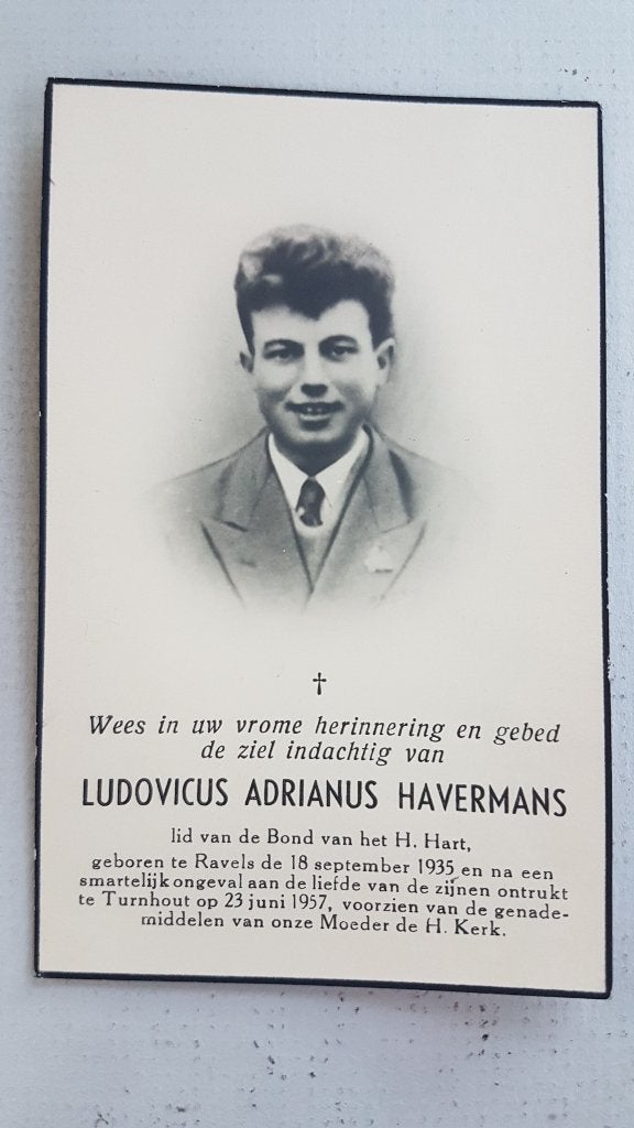 DP Ludovicus Adrianus Havermans Ravels Turnhout Doodsprentje, Collections, Enlèvement ou Envoi, Carte de condoléances