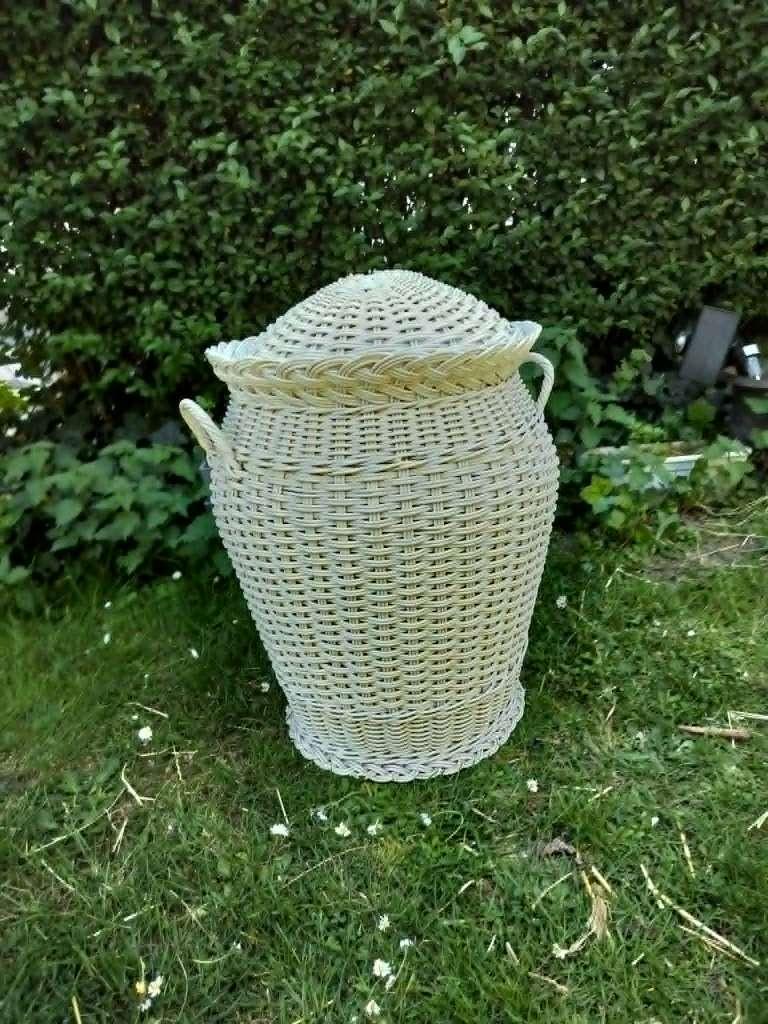 panier à linge blanc en osier, Osier, Enlèvement, Ovale, Panier