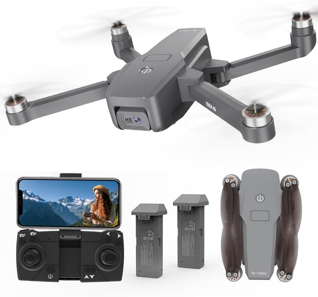 Drone à moteur sans balais avec 2 caméras, Drone avec caméra, 100 à 1000 m, Vue à la première personne (FPV), Enlèvement ou Envoi