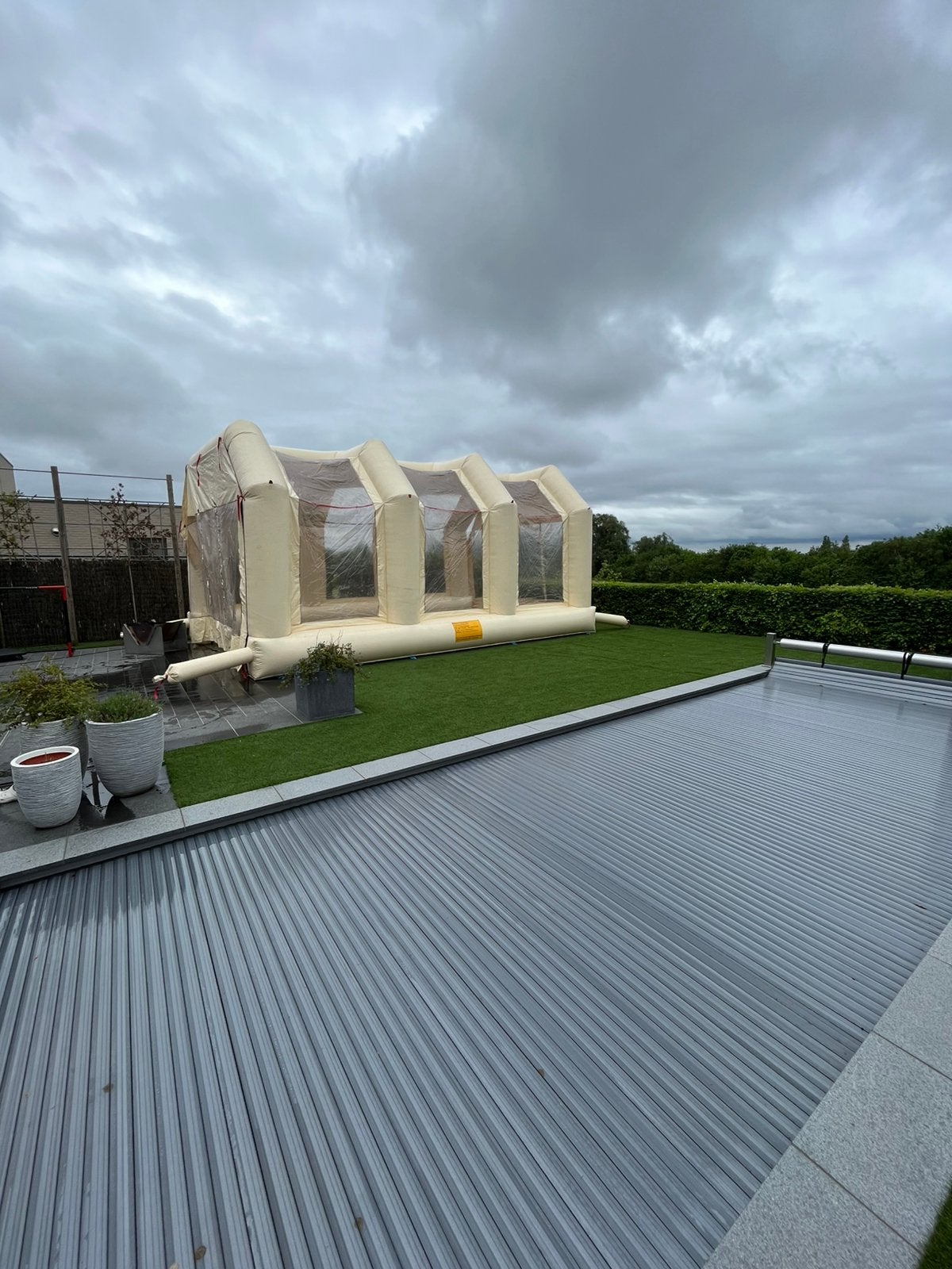 Opblaasbare party tent, Ophalen