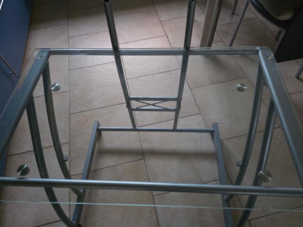 computer tafeltje, Huis en Inrichting, Ophalen, Gebruikt, Glas, 40 tot 80 cm