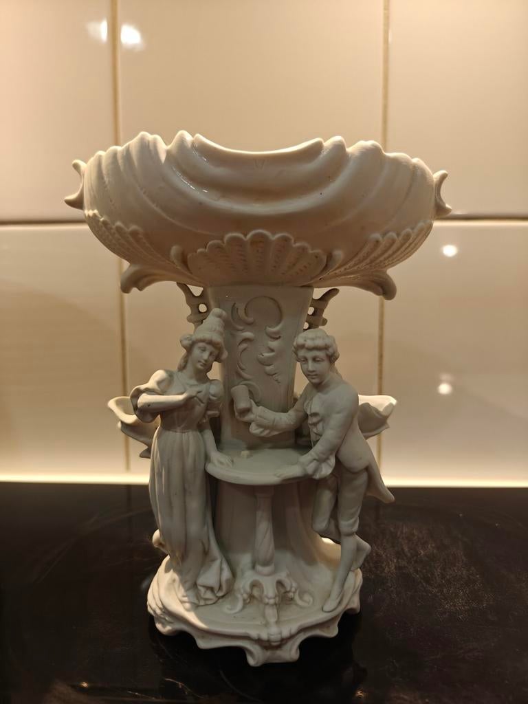 Vide poche / Vaas in wit biscuit +-1920, Antiek en Kunst, Ophalen