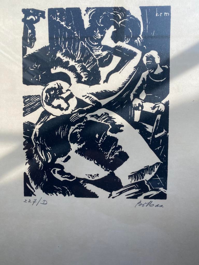 Broeder Max houtsnede, Antiek en Kunst, Kunst | Overige Kunst, Ophalen