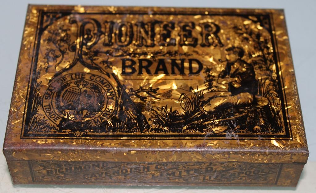 Pioneer Brand  Boîte à tabac Golden Flake Cavendish +/- 1910, Enlèvement ou Envoi, Utilisé, Autre, Autres marques