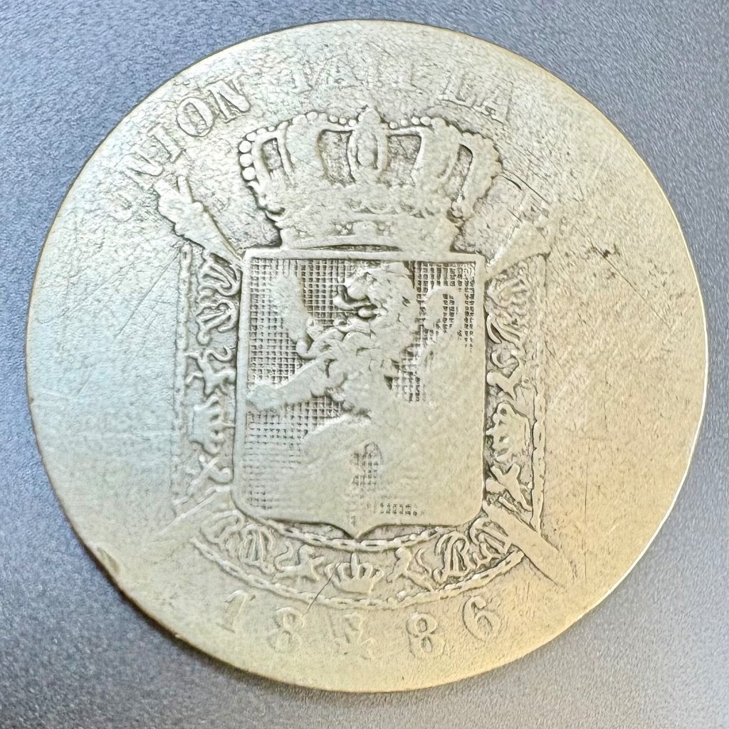 Zilver - 1 Franc - Smalle Baard - Leopold I - 1886, Verzenden, Zilver, Losse munt, Zilver