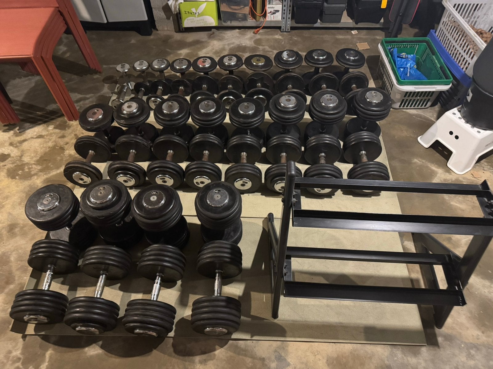 Dumbbell set 2 tot 40kg - 856kg totaal, Ophalen, Zo goed als nieuw, Dumbbell