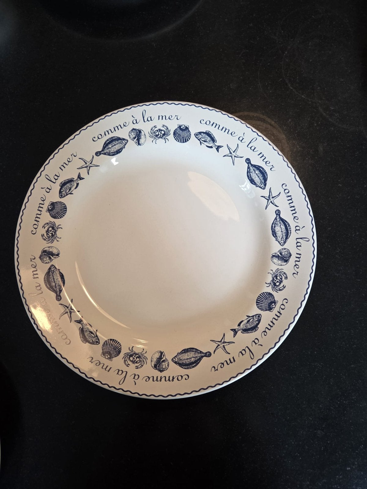 Mooie Frans landelijk servies met maritieme decoratie, Ophalen, Zo goed als nieuw, Bord(en)