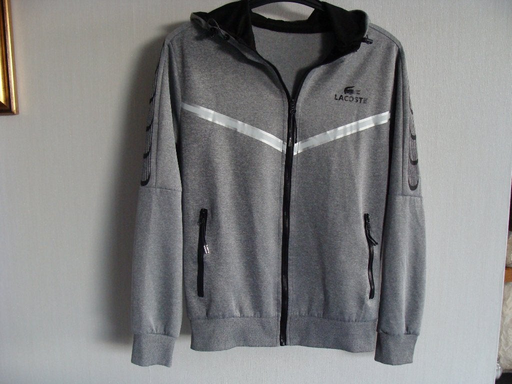 Blouson avec capuche, Lacoste , taille S, vêtement mixte,, Gris, Taille 36 (S), Comme neuf, Enlèvement