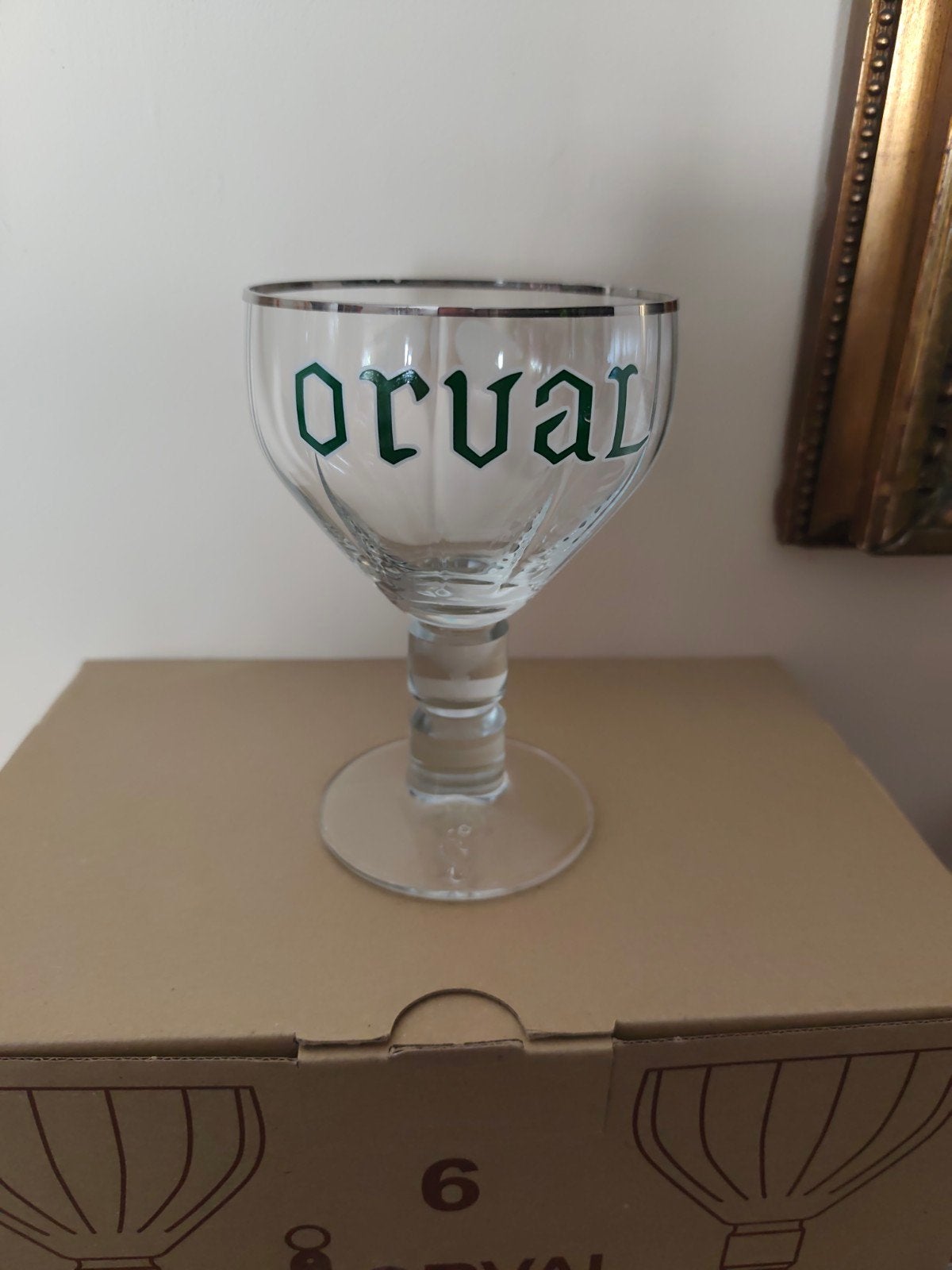 Orval glas groene letters, Verzamelen, Biermerken, Ophalen of Verzenden, Nieuw, Glas of Glazen, Overige merken