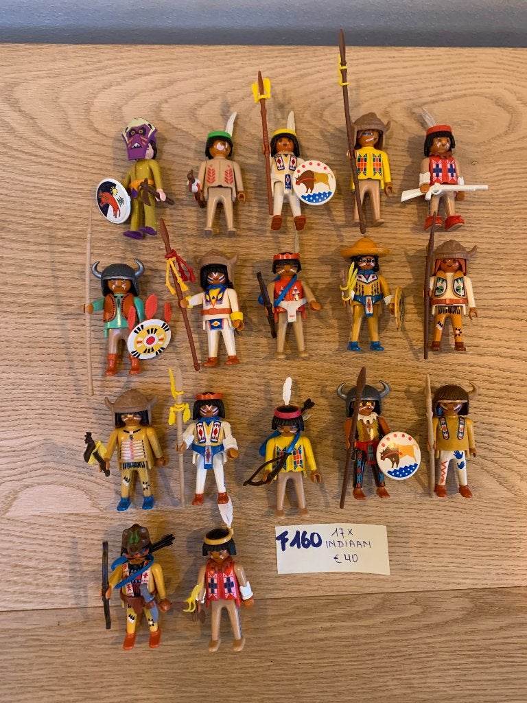 PLAYMOBIL F160: LOT 17 INDIANEN, Ophalen of Verzenden, Zo goed als nieuw, Losse onderdelen, Figuren