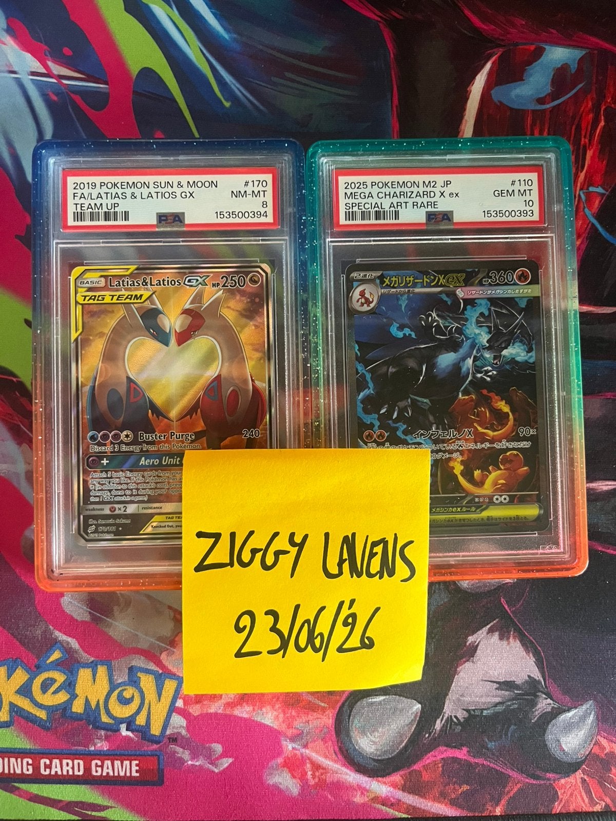 Latias/latios psa 8 en Mega charizard x psa 10, Enlèvement, Comme neuf