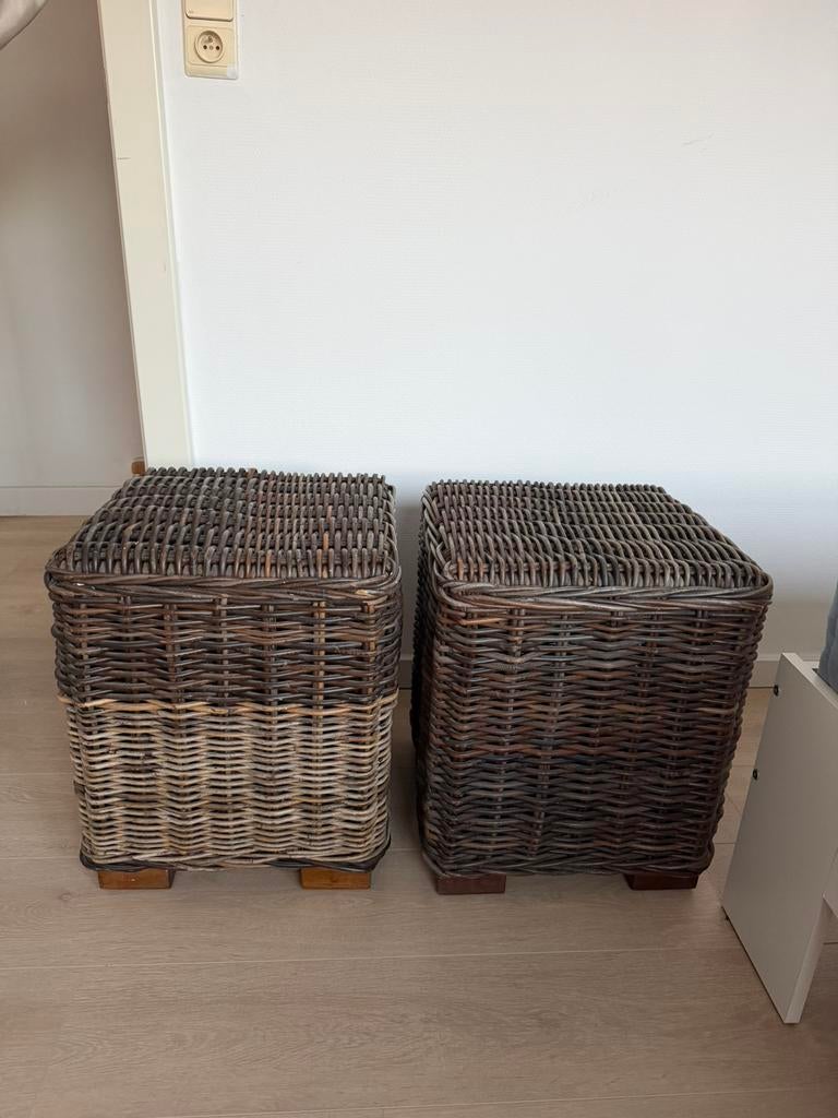 Rieten hockers/ stoelen, Huis en Inrichting, Ophalen, Gebruikt