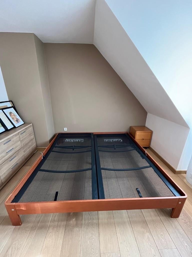 Auping bed, Ophalen, Gebruikt, Bruin, 210 cm