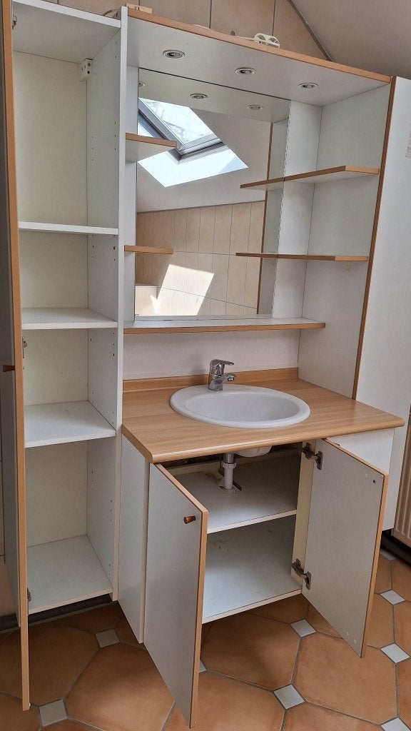 Armoire de salle de bain, Armoire à miroir, 150 à 200 cm, Utilisé, 50 à 75 cm