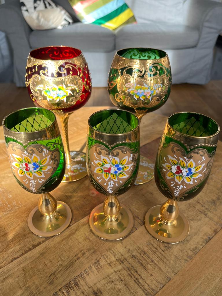 Set Murano wijnglazen, Ophalen, Gebruikt