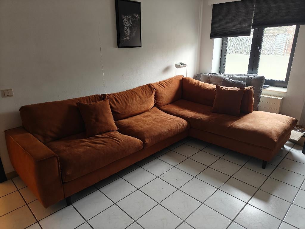 Hoekzetel cognac stof, Ophalen of Verzenden, Gebruikt, Stof