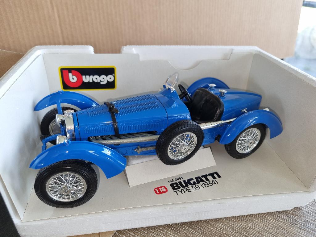 Modelauto Bugatti Type 59, 1934, Hobby & Loisirs créatifs, Voitures miniatures | 1:18, Enlèvement, Comme neuf, Voiture, Burago