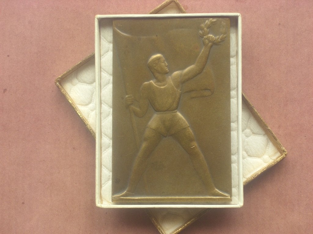 Plaquette en bronze 1er escadron police mobile 3e prix école, Envoi, Gendarmerie, Ruban, Médaille ou Ailes
