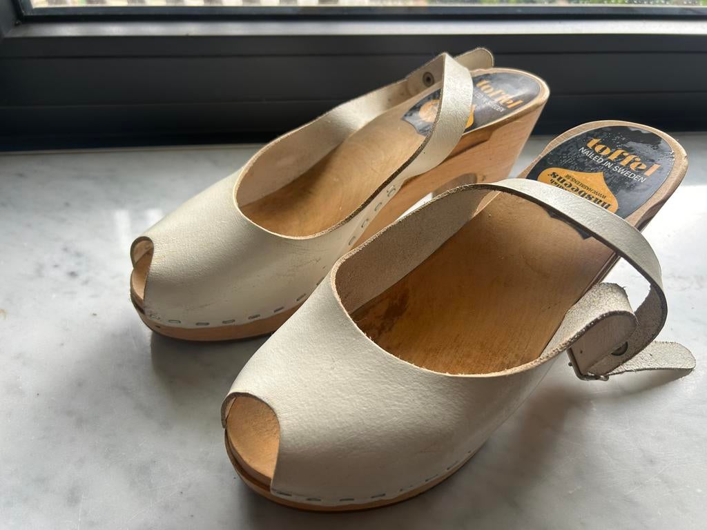 Swedish Hasbeens Toffel 38 High Heel Peeptoe, Ophalen, Zo goed als nieuw