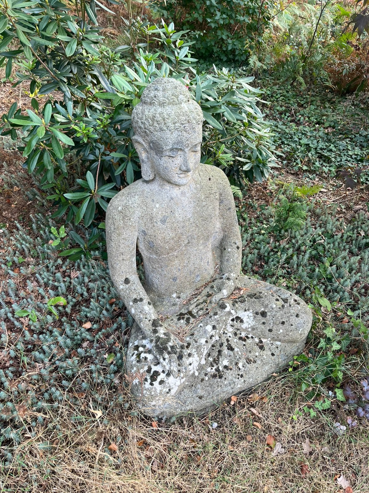 Buddha beeld - lava steen (110 x 80cm), Tuin en Terras, Ophalen, Zo goed als nieuw, Steen