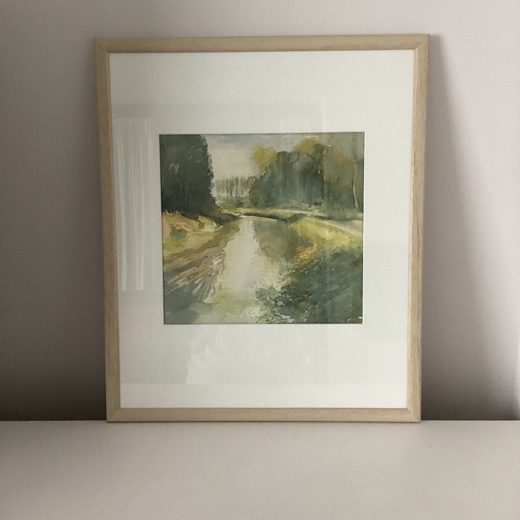 Aquarel Netevallei, Ophalen, Impressionistisch, Landschap, Aquarel