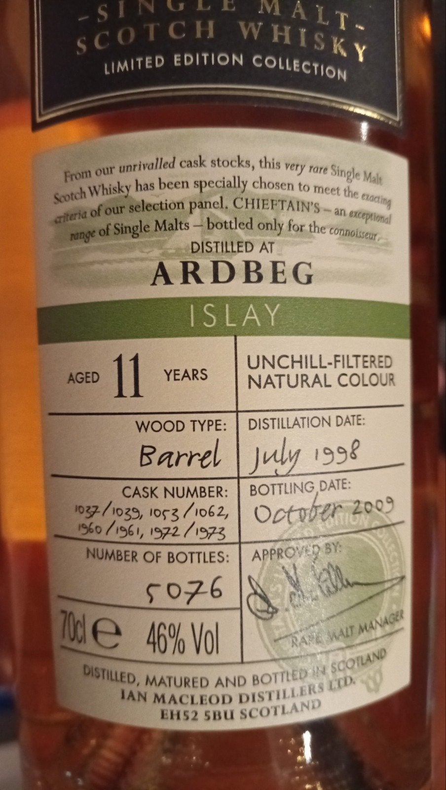whisky Ardbeg 11 year, Overige gebieden, Overige typen, Nieuw, Ophalen of Verzenden