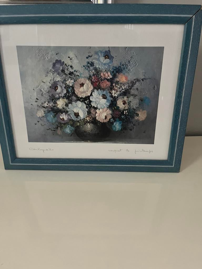 Gravure intitulée Bouquet de Printemps signée Coulogallo, Ophalen of Verzenden, Zo goed als nieuw, Schilderij