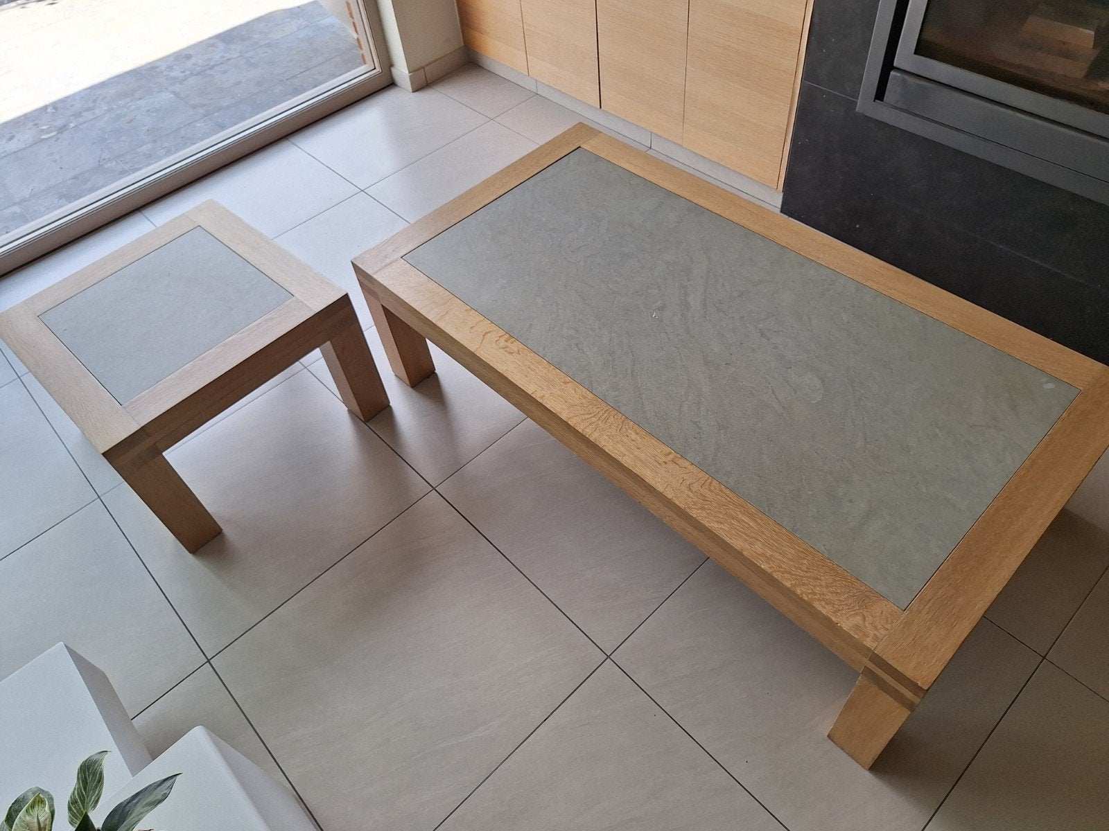 salontafel met bijzettafel, Huis en Inrichting, Ophalen, 100 tot 150 cm, 50 tot 100 cm, Zo goed als nieuw