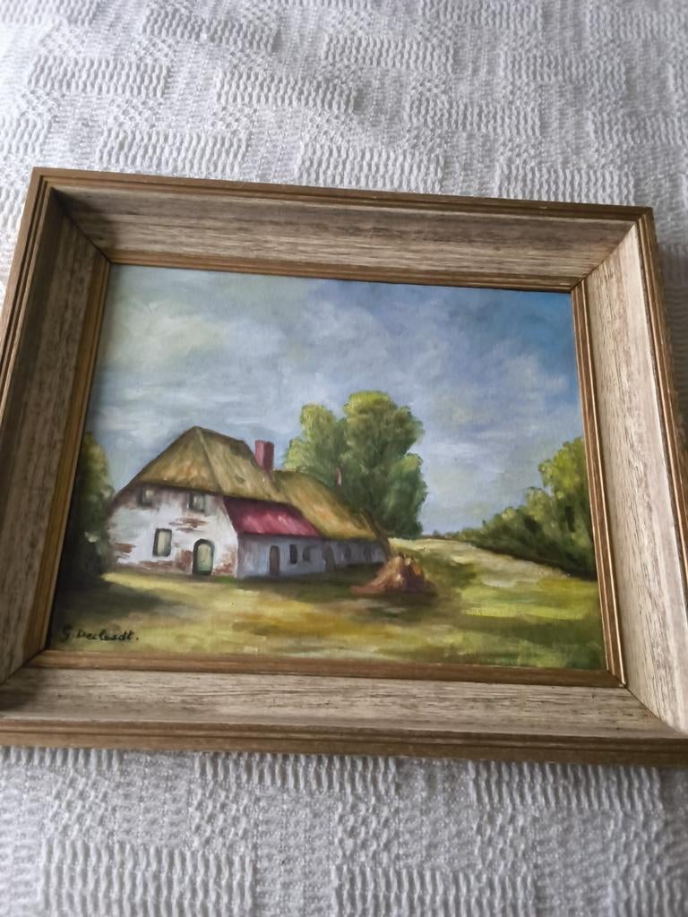 1 mooi landschap schilderij met handtekening, Enlèvement, Peinture