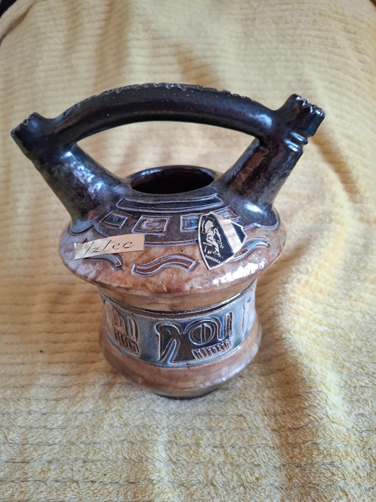Vase en grés Aztec J.Guerin, Antiek en Kunst, Ophalen