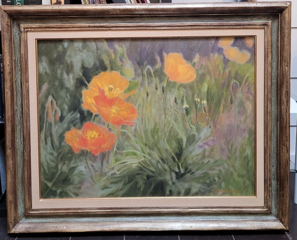 Hans KITSLAAR, oranje papavers, Antiek en Kunst, Doek, Gesigneerd, Olieverf, Ophalen