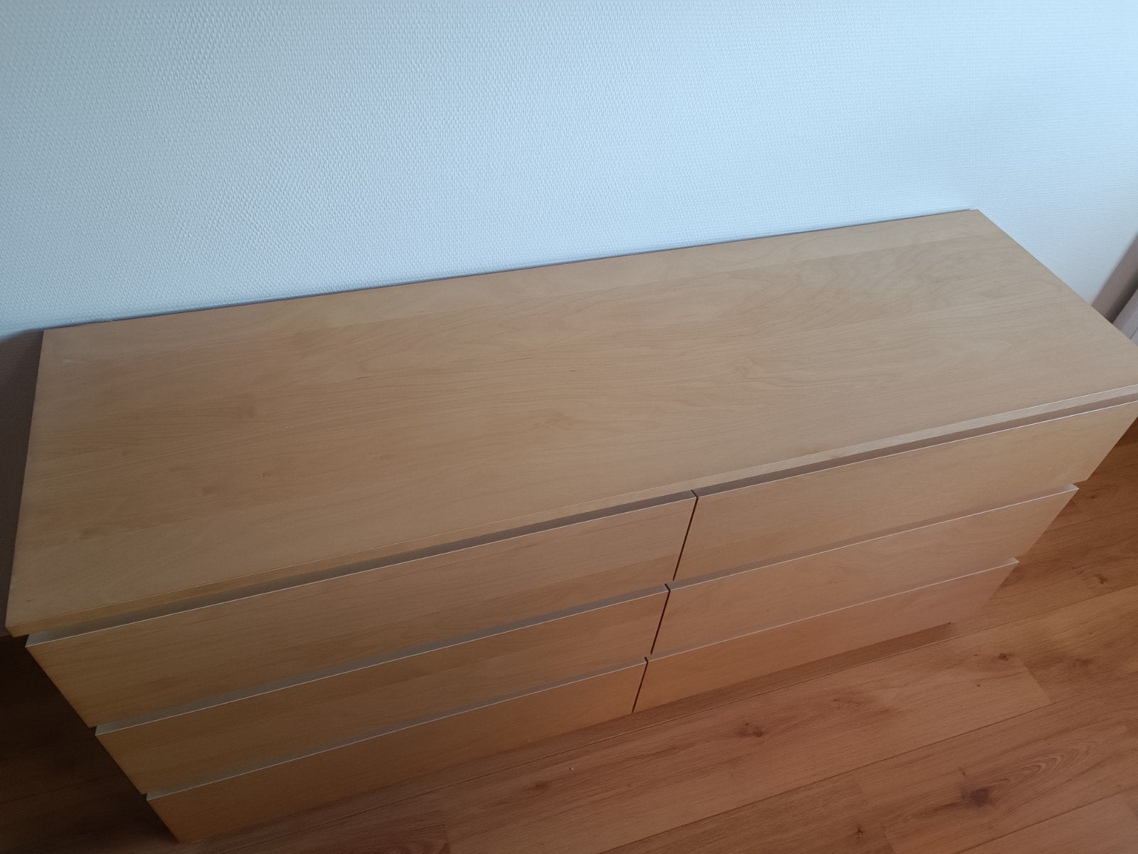 Oak-coloured large dresser with 6 drawers, Ophalen, 5 laden of meer, 150 tot 200 cm, Minder dan 100 cm
