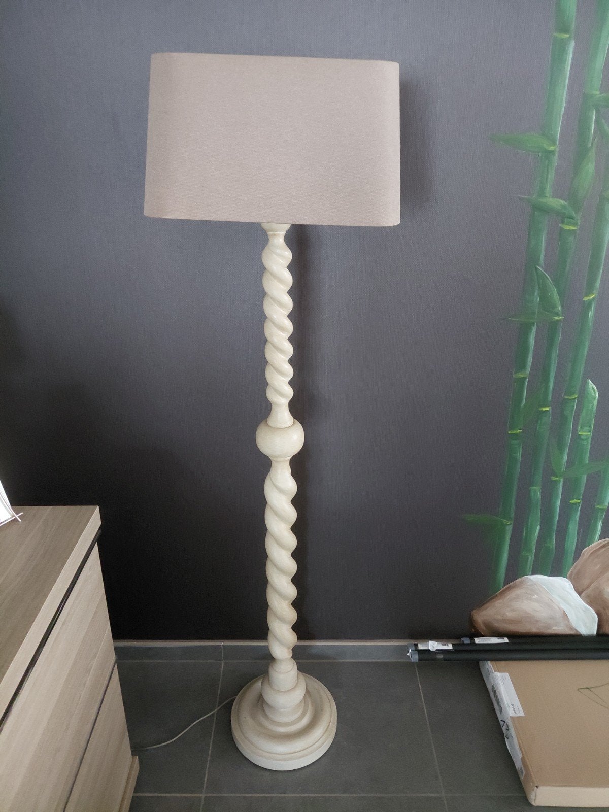 staande lamp, Ophalen, Hout, Landelijk, 150 tot 200 cm