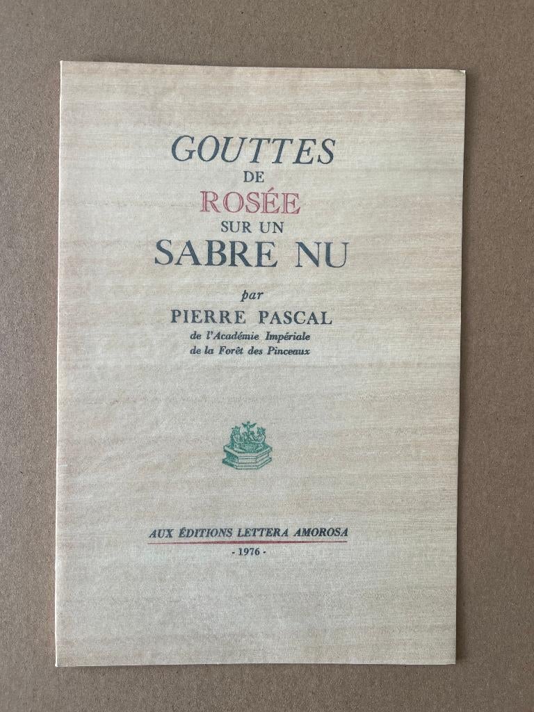 PIERRE PASCAL, Envoi, Comme neuf, Pierre Pascal