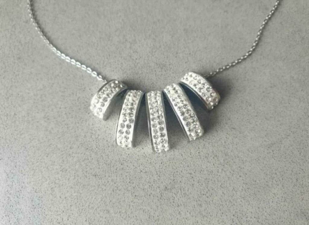 NIEUWE Victoria Halsketting, Neuf, Enlèvement, Argent, Avec strass