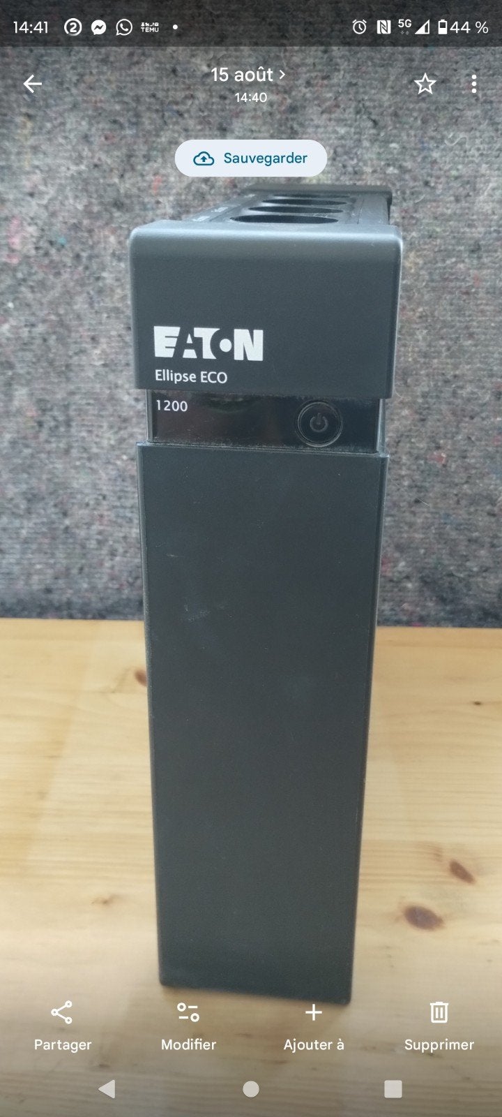 EATON Ellipse ECO UPS, Informatique & Logiciels, Alimentations de secours (UPS), Enlèvement