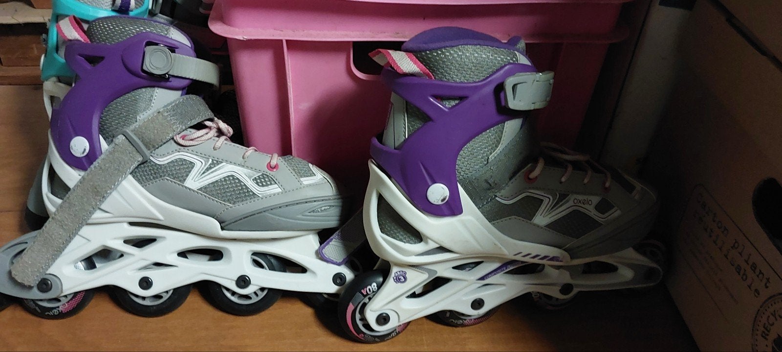 Rollers Oxelo abec 3 adultes / enfants, Rollers 4 roues en ligne, Femmes, Réglable, Enlèvement