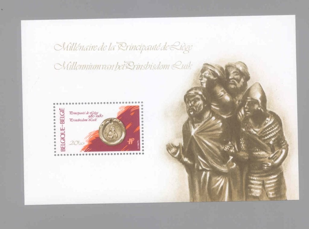 België 1980 Blok Millennium Prinsbisdom Luik **, Postzegels en Munten, Verzenden, Orginele gom, Postfris, Postfris
