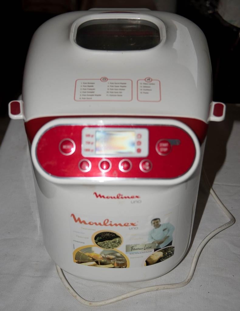 Machine à pain MOULINEX, Electroménager, 400 à 800 grammes de pâte, Enlèvement ou Envoi, Utilisé, Fenêtre transparente