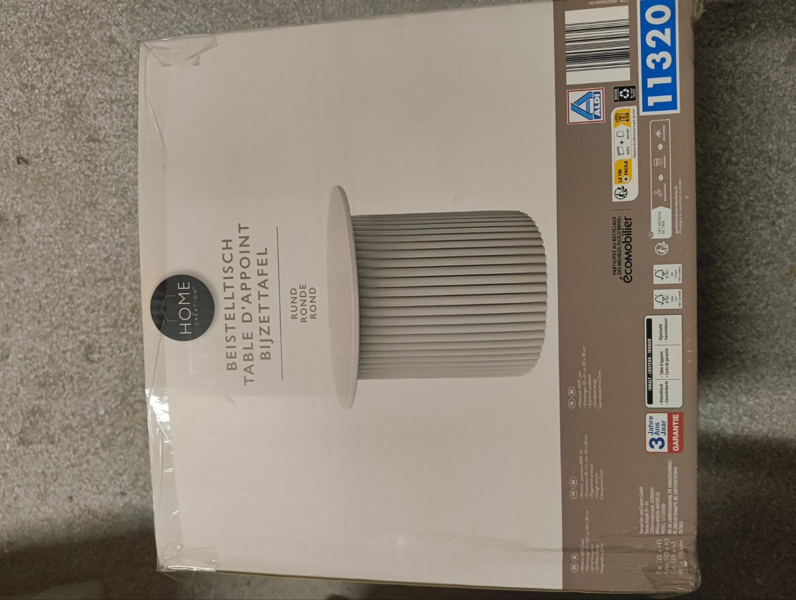 bijzettafel nieuw, Ophalen