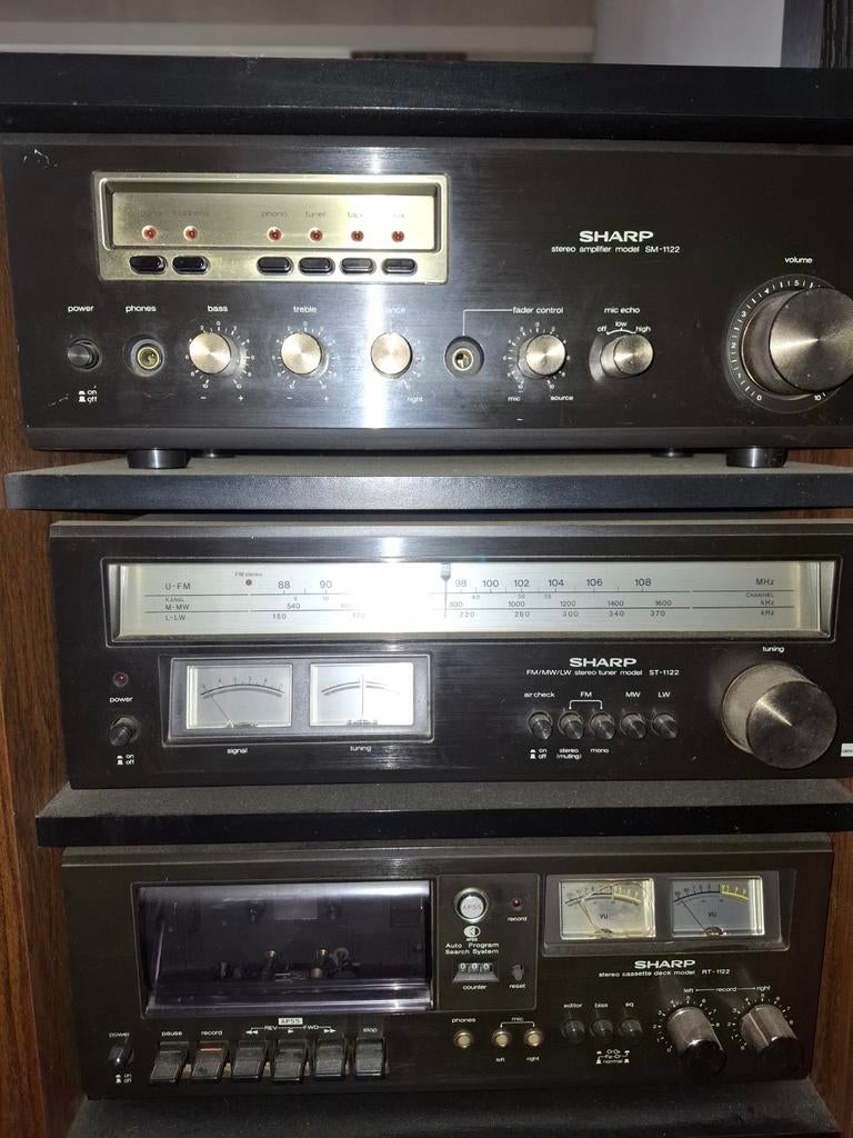 vintage Sharp Hi-Fi stereo set, Audio, Tv en Foto, Stereoketens, Ophalen, Gebruikt, Cassettedeck, Sharp
