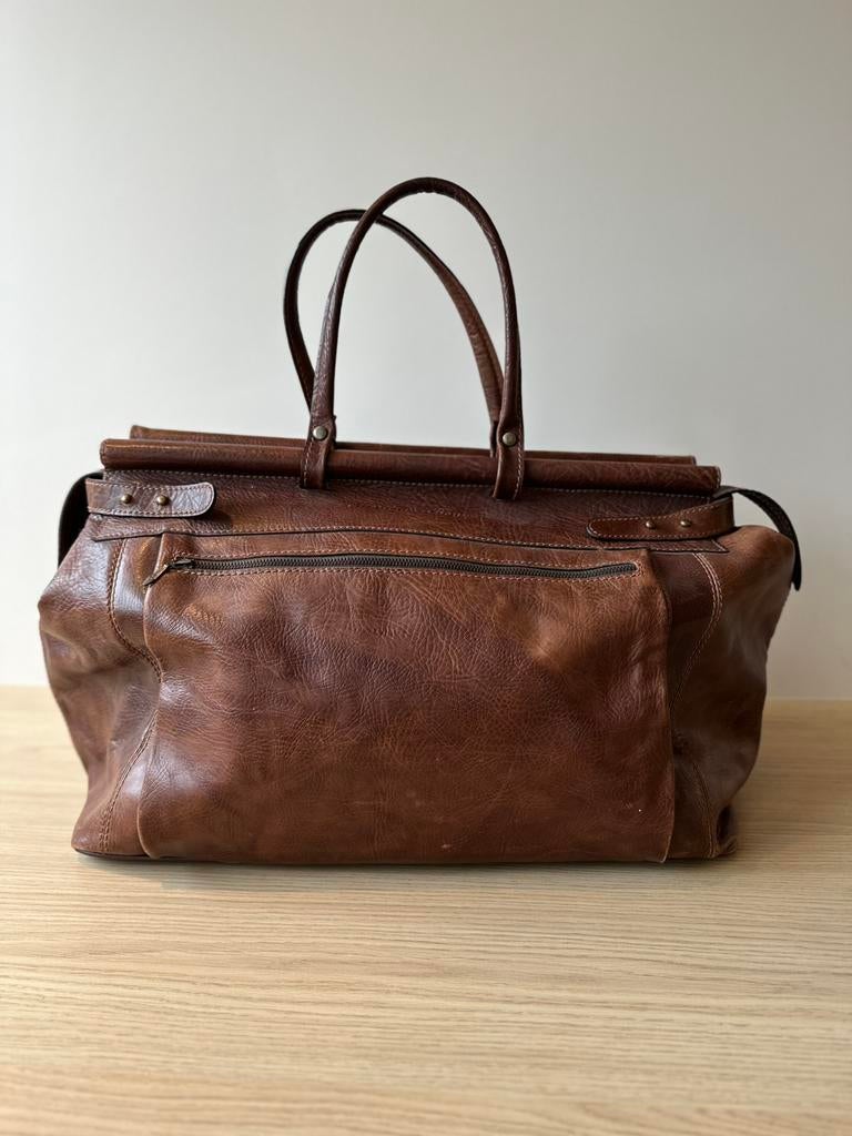 Exclusieve Vintage Mercedes-Benz Leren Reistas / Weekender, Handtassen en Accessoires, Tassen | Reistassen en Weekendtassen, Zo goed als nieuw