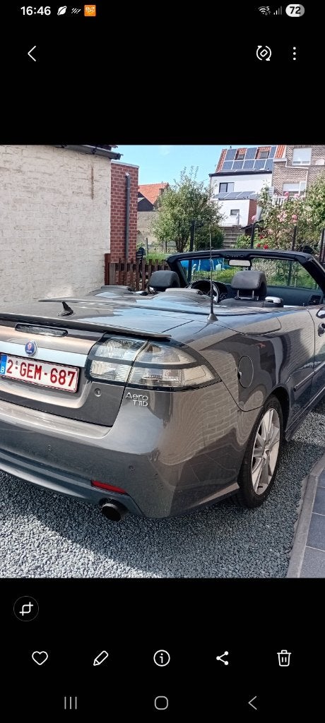 Saab 9 3 turbo aero bicolor 180 pk cabrio., Auto's, Saab, 4 zetels, Cabriolet, Leder, Overige kleuren